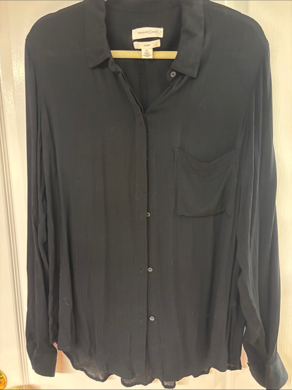 Treasure & Bond Black Women's Button-Down Shirt